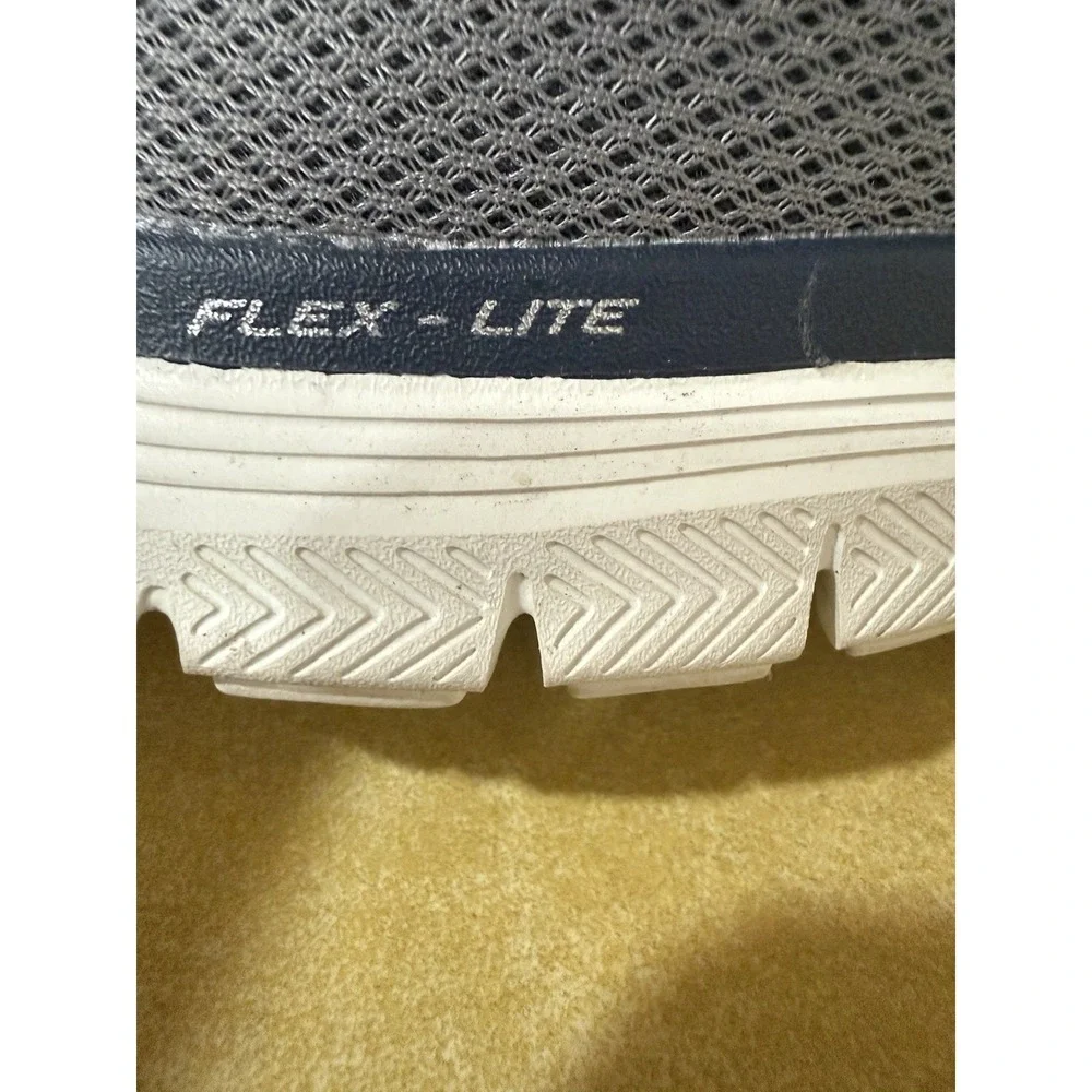 Skechers Flex Lite Men's 11 Gray Navy Memory Foam Walking Shoes 16829